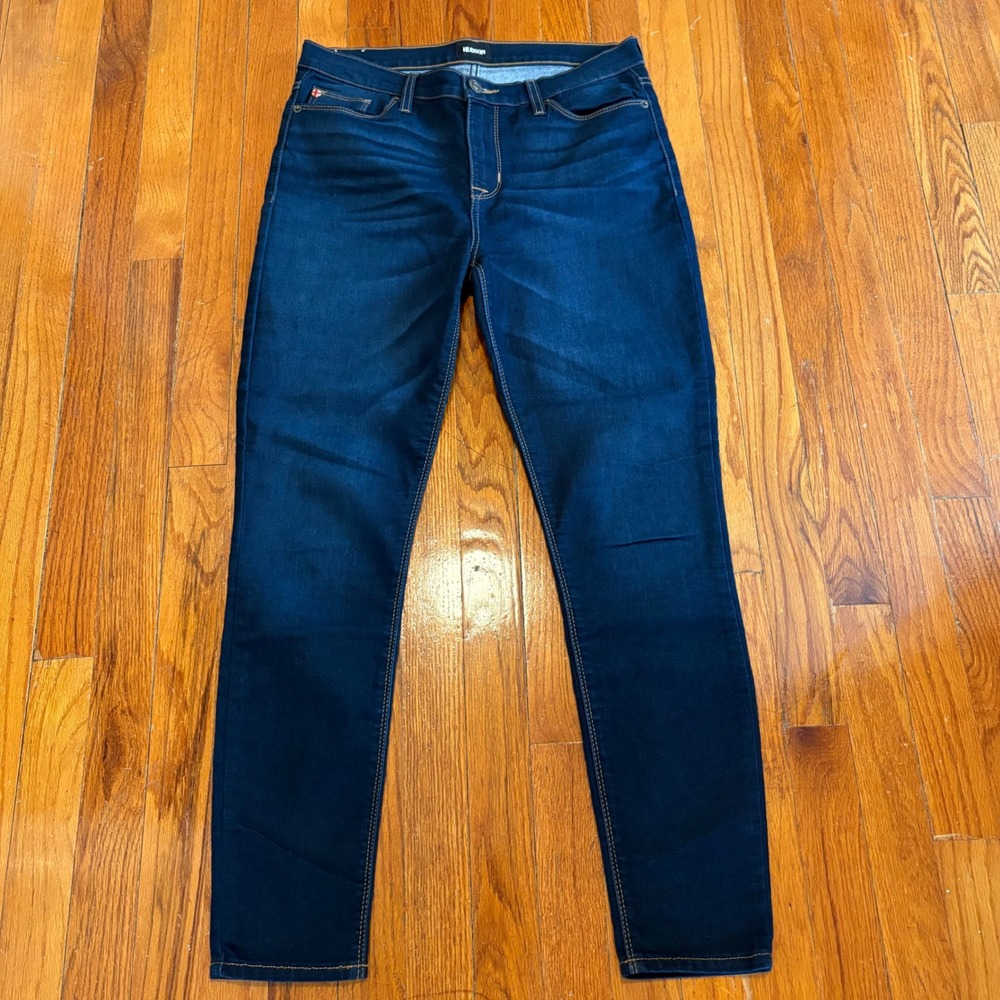 Hudson Womens 29" X 27" Natalie Super Skinny Jeans Blue Mid Rise Crop